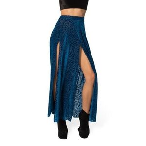 Blackmilk Burned Velvet Neptune Split Skirt